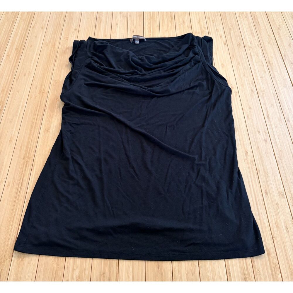 Adrienne Vittadini Black Sleeveless Cowl Neck Top Women's Large Elegant
